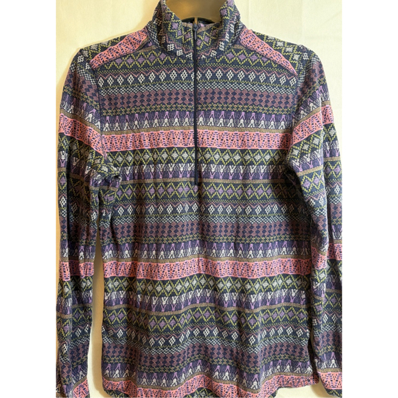 Woolrich Tops - Woolrich Women’s Fair Isle Nordic Quarter Zip Flat Knit Top Small Gorpcore Layer
